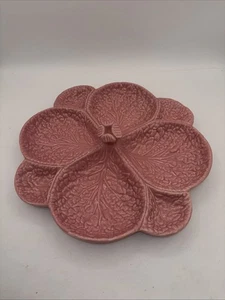 GENIN TRUDEAU Portugal SUBTIL Pink Cabbage Leaf 8 Section RELISH SNACK DISH VNC - Picture 1 of 6