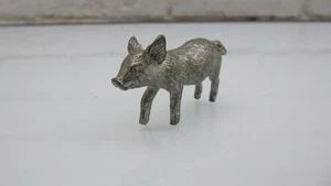 Vintage Collectable Small White Metal Piglet Pig Figure Stamped (c) 78 to Belly - Picture 1 of 7