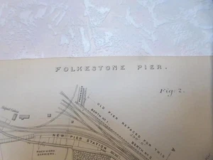 1908 FOLKESTONE PIER STATION RAILWAY LINE SIDINGS MAP ORIG ENGINEERING PLAN RARE - Picture 1 of 7