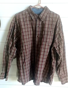 C.E. Camisa tejida con botones Schmidt Workwear para hombre talla 2XL marrón a cuadros, un bolsillo - Imagen 1 de 10
