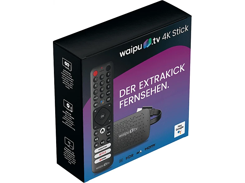 WAIPU.TV 4K Stick + Fernbedienung Streaming Stick, Schwarz - Bild 1 von 1
