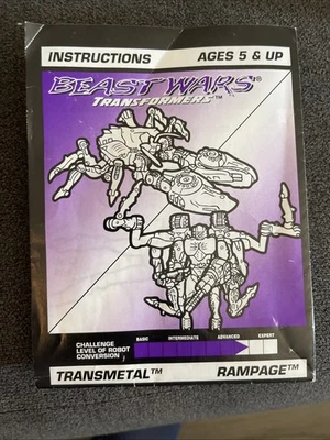 Transformers Beast Wars Rampage Instruction Booklet ONLY - Image 1 of 3