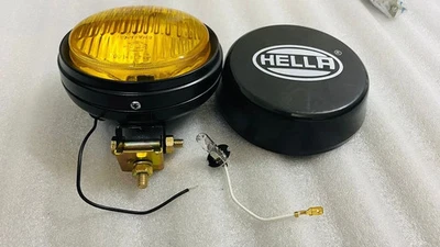 Hella Round Fog Lamp Yellow Glass + Cover with H3 12V 55W Bulb Universal Fit - Image 1 of 3