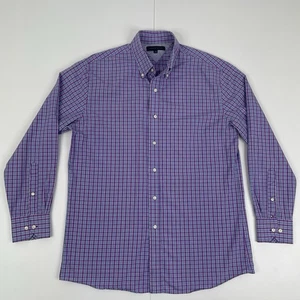 Tommy Hilfiger Shirt Mens Long Sleeve Button Up Checkered Size 16 32-33 - Imagen 1 de 10