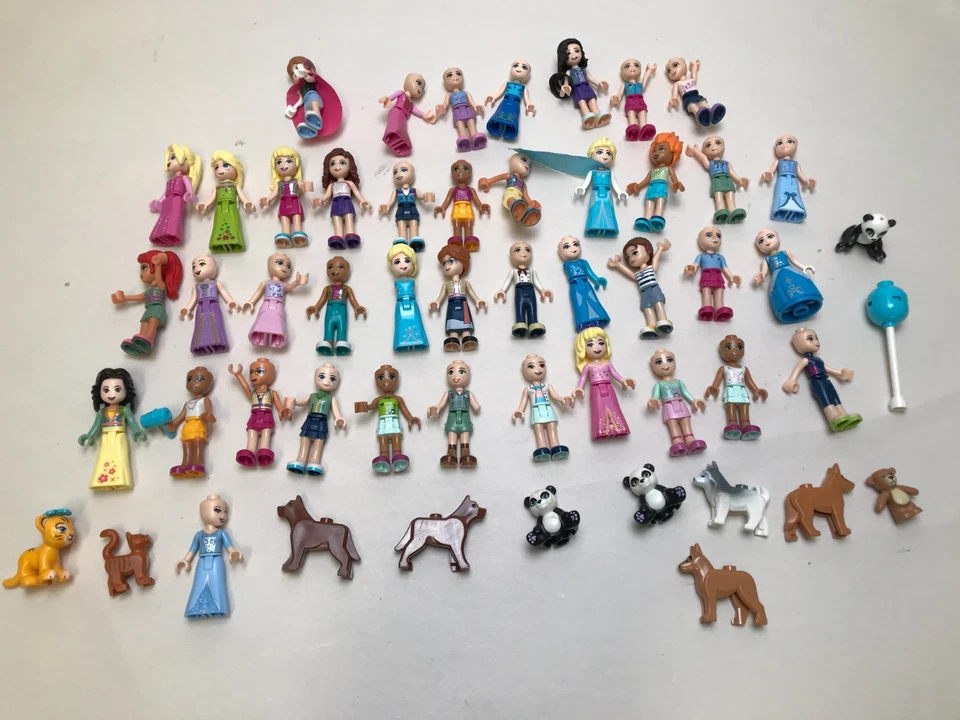 Lego Friends Minifigures Lot Of 40 girls and 11 other misc. 60 Pieces Total - Image 1 of 1