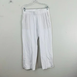 Pantalones de cintura elástica de algodón blanco Soft Surroundings para mujer talla mediana pequeños - Imagen 1 de 9