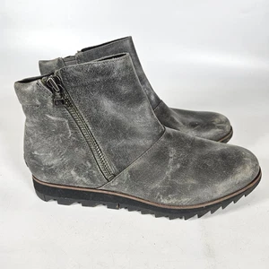 Sorel Harlow grau Leder wasserdicht Reißverschluss Stiefeletten Damengröße: 8 - Bild 1 von 5