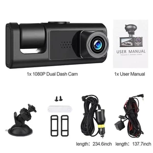 ✅ KnightTrack HD 1080P Dual Lens Dash Cam Front/Rear/Inside Car Camera/Free 32G - Picture 1 of 4