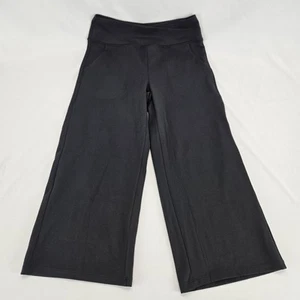 Pantalones Capri para Mujer Pierna Ancha Yoga Criss Cross Sueltos Informal Trabajo Crop Negro M - Imagen 1 de 12