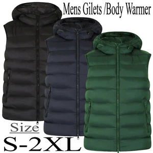 Mens Body Warmer Gilets Warm Padded Zip Pocket Quilted Jacket New S-XXL - Picture 1 of 7