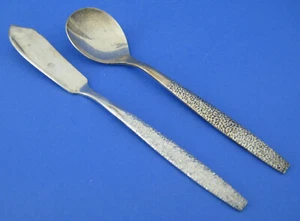 Cuchara de azúcar y cuchillo de mantequilla Golden Lifetime mango texturizado de acero inoxidable - Imagen 1 de 3