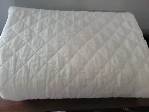 Pottery Barn Belgian Flax Linen Diamond Quilt Full/Queen Classic Ivory - Picture 1 of 2