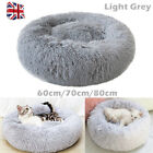 Pet Dog Cat Calming Beds Comfy Shag Warm Fluffy Bed Nest M L XL Fur Donut Pad UK