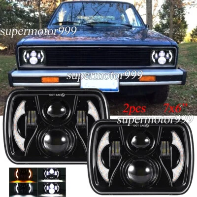 Faros LED cuadrados de 7x6" Hi-Lo DRL luz de señal de giro aptos para VW Rabbit 1979-1984 Foto 1 de 4