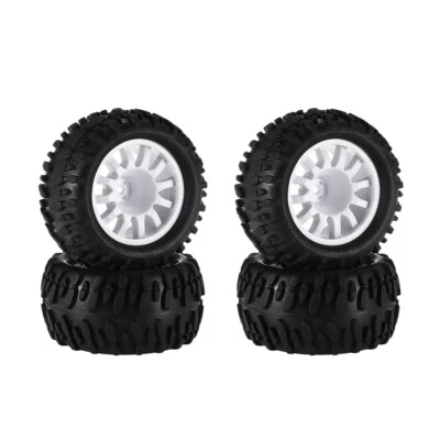 4x Gummireifen Felgenreifen für 1/16 RC HSP HPI ZD Racing Monster Truck - Bild 1 von 4