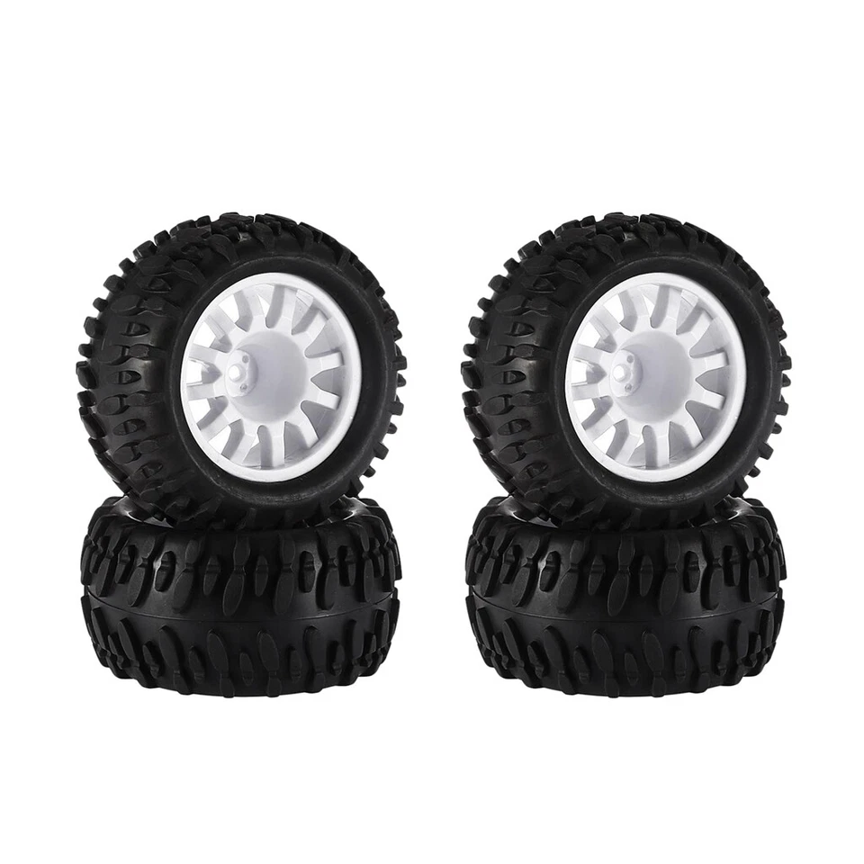 4x Gummireifen Felgenreifen für 1/16 RC HSP HPI ZD Racing Monster Truck - Bild 1 von 4