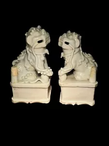 Chinese Blanc De Chine Foo Dogs, 18th Century (Z2) - Picture 1 of 10