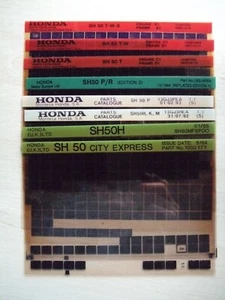 8 Genuine HONDA SH50 City Express moped parts microfiches. 1984-1998 - Picture 1 of 1