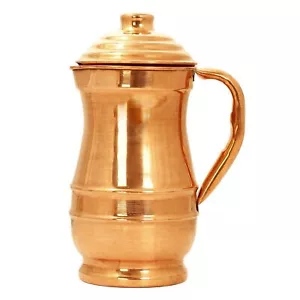 Copper Water Jug Pitcher with Lid for Water Storage and Serving ( 1350 ML ) - Picture 1 of 4