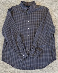 RALPH LAUREN Gingham Check Button Up Shirt Blue Tan Men's XL Classic Fit - Picture 1 of 7
