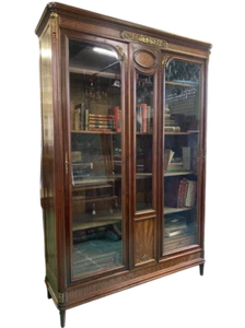 Antica libreria francese in mogano bronzi dorati Napoleone III PARIGI - Foto 1 di 13