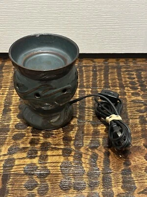 Scentsy Apollo Full Size Warmer Teal Blue Gray Retired With Light Bulb! - Image 1 of 4