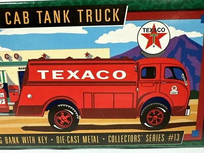 Camión cisterna Ertl Collectibles Diecast Bank Texaco 1949 cabina inclinable blanca (1996) Foto 1 de 4