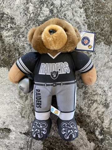 2000 Oakland Raiders Teddy Bear Plush NFL Football Team 12 inch  with Tag Cover