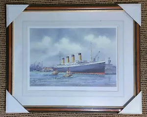 K.W. Burton SS Titanic Southampton Limited Edition gerahmter signierter Druck 18x22" - Bild 1 von 4