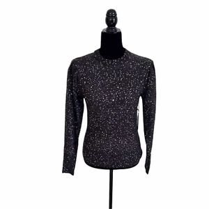 NWT Anthrolologie's ASTR The Label Dorothy Gray Sequin Puff Sleeve Sweater XS - Picture 1 of 9