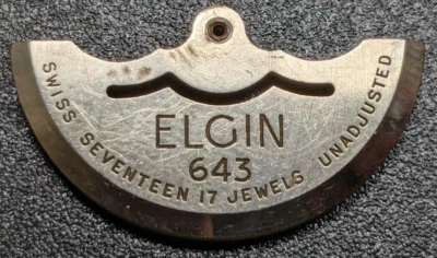 Used - Elgin 643 - 17 Jewel Swiss Oscillating Weight / Rotor - Image 1 of 2
