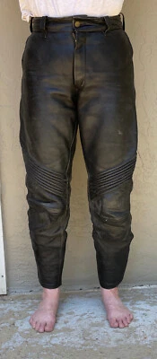 Vanson Motorcycle Riding Pants, Women's Size 8-10, Heavyweight Leather, Custom - Image 1 of 4