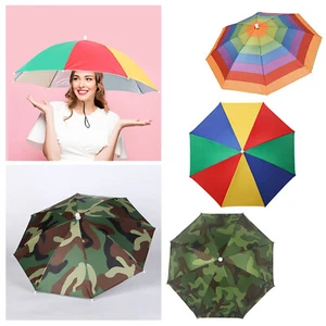 1 Stück Regenschirm Hut faltbar Angelschirm mit Gummizug Hut für Erwachsene Kinder - Bild 1 von 24