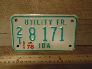 Idaho Nutzfahrzeug Anhänger Nummernschild 2T 8 171 weiß und grün 1978 klein 7"x4" - Bild 1 von 2
