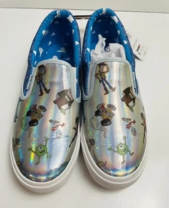 DISNEY PIXAR Unisex Slip On Sneakers Shoes Blue Woman Size 11 Men 9.5 GROUND UP - Picture 1 of 7