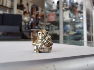 Pandora Sterling Silver 925 ALE Bead Charm Chimp Monkey Mom With Baby - Foto 1 di 7