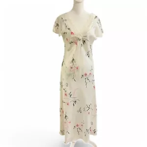 Camisón largo vintage Christian Dior detalle de encaje floral mediano - Imagen 1 de 14