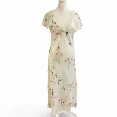 Camisón largo vintage Christian Dior detalle de encaje floral mediano Foto 1 de 4