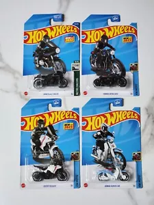 4 2022 Hot Wheels Motorcycles Honda CB750 Super Cub Ducati DesertX BMW R Nine T - Picture 1 of 10