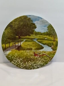 Seltener "Die blühende Wiese" 8 1/2" Teller von Bart Jerner signiert Knowles 1989 - Bild 1 von 9