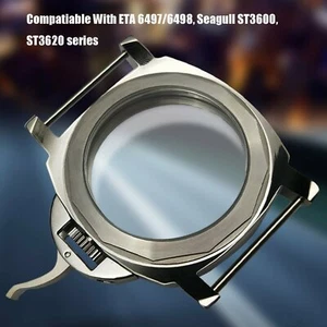 44mm Steel Watch Case Polished Shell Fit for Eta 6497/6498 ST36 Movement Upgrade - Picture 1 of 6