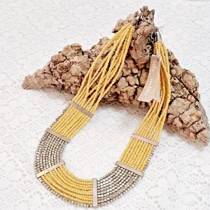 Collar Isla de Mina Lapata Plata Amarilla Nuevo - Imagen 1 de 7