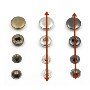 Boutons pression 10 sets métal bronzé rond 12 mm boutons pression anorak - Foto 1 di 10