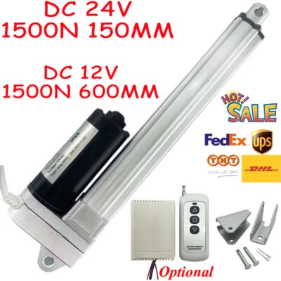 Electric Linear Actuator Motor DC 24V 12V 1500N 200MM IP54 Fast Speed Heavy Duty - Image 1 of 4