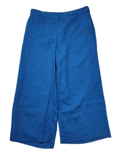 J Jill Petite M Wide Leg Pants Cropped Pockets Polka Dot Wearever Collection - Picture 1 of 5