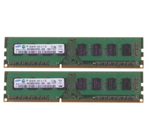 4GB Samsung 2X 2GB PC3-10600 DDR3 1333MHz 240pin UDIMM Desktop Memory For Intel - Picture 1 of 6