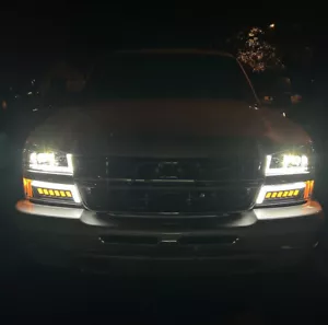 For 2003-06 Chevy Silverado Avalanche DRL LED Headlights DOT Bumper Signal Lamps - Foto 1 di 22