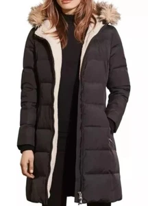 Lauren Ralph Lauren Womens Puffer Down Faux Fur Trim Hooded Parka Coat SZ.L $330 - Picture 1 of 12