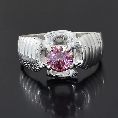 Certified 1ct Hot Pink Diamond Solitaire Unisex Ring- Free Shipment and Tariffs. - Image 1 of 4