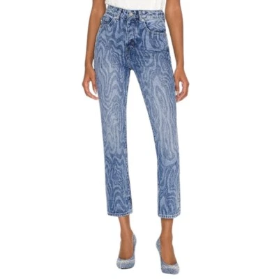 Pantalones de mezclilla rectos ajustados de tiro alto Lovers + Friends Reece azul cañón talla 26 nuevos con etiquetas Foto 1 de 4